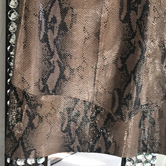 Newport News Shiny Snake Midi Leather Skirt - Picture 3 of 7